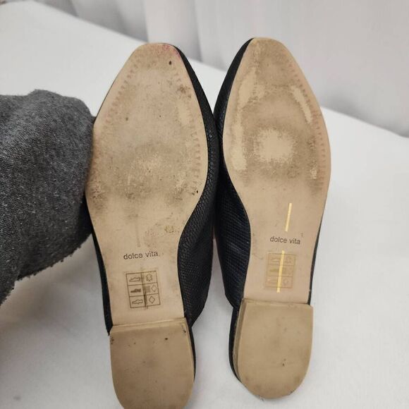 Dolce Vita Size 6.5 Women's Maura Black Mules Croc Embossed Comfy Career Cc - Picture 10 of 10